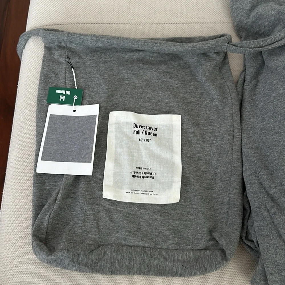 URBAN OUTFITTERS T-SHIRT KNIT HEATHERED GRAY DUVET ONLY FULL/QUEEN